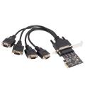 SYBA PCI-e to 4x DB-9 Serial Controller card with Fan-out Cable