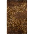 Handmade Leopard Gold/ Rust Hand-spun Wool Rug (3' x 5')
