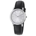 Burberry Men's 'Slim' Silver Dial Black Leather Strap Quartz Watch