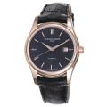 Frederique Constant Men's 'Index' Black Dial Rose Goldtone Watch