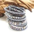 Mystique Black Freshwater Pearl Wrap Around Bracelet (Thailand)