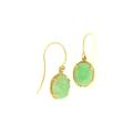Mason Kay 14k Yellow Gold Carved Green Jadeite French Hook Earrings