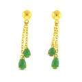 Mason Kay 18k Yellow Gold Green Jadeite Dangle Earring