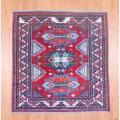 Afghan Hand-knotted Kazak Red/ Ivory Wool Rug (5'3 x 5'5)