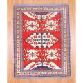 Afghan Hand-knotted Kazak Red/ Ivory Wool Rug (5'2 x 6'5)