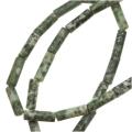 Green and White Spot Agate 13mm Tube Beads/ 15.5-inch Strand