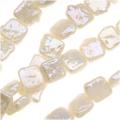 Cultured White Square Shaped Pearls 10-12mm 16-inch Strand