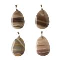 Large Lavender Jasper Pendant Silver Plated Bail 46mm