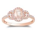 10k Pink Gold Morganite and 1/6ct TDW Diamond Ring (H-I, I2-I3)