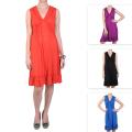 Sangria Women's Ruffled V-Neck Sleeveless Dress