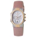 Philip Stein Women's 'Signature' White Dial Pink Leather Strap Watch