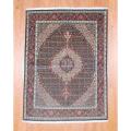 Persian Hand-knotted Tabriz Navy/ Burgundy Wool/ Silk Rug (5' x 6'10)
