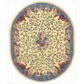 Hand-hooked Yellow Country Heritage Rug (7'6 x 9'6 Oval)