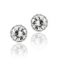 Icz Stonez Sterling Silver CZ Stud Earrings