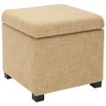 Broadway Light Gold Viscose Storage Ottoman