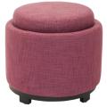 Broadway Single Tray Rose Viscose Storage Ottoman