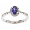 10k White Gold Tanzanite and 1/6ct TDW Diamond Ring (G-H, I1-I2)