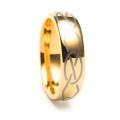 Goldplated Tungsten Carbide Laser-etched Domed Band (7 mm)