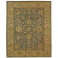 Handmade Antiquities Jewel Blue/ Beige Wool Rug (11' x 17')