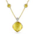 14k Yellow Gold Citrine and 1/2 CT TDW Diamond Necklace (G-H,SI1-SI2)