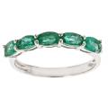 14k White Gold Zambian Emerald Ring