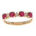 14k Yellow Gold Thai Ruby and 1/8ct TDW Diamond Ring (G-H, I1-I2)