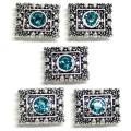 Jolee's Jewels Antique Silver/Turquoise Swarovski Elements Sliders (Set of 5)