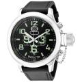 Invicta Men's 'Signature/Russian Diver' Black Genuine Leather Watch