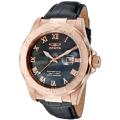 Invicta Men's 'Pro Diver' Black Genuine Calf Leather Watch