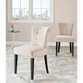 Bordeaux Beige Polyester Nailhead Dining Chairs (Set of 2)