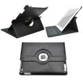 Deluxe Apple iPad Black Swivel PU Leather Case with Adjustable Kickstand