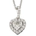 14k White Gold 3/4ct TDW Diamond Heart Necklace (H-I, SI1-SI2)