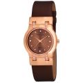 Vernier Women's Round Rose-tone Czech Crystal Stones Watch