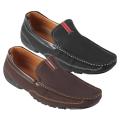 Boston Traveler Men's Topstitched Square Toe Slip-on Loafers