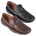 Boston Traveler Men's Topstitched Horseshoe Detail Slip-on Loafer