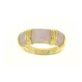 Mason Kay 14k Gold Lavender Jadeite Three Saddle Ring
