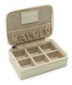 Morelle and Co. 'Vicky' Cream Leather Zippered Jewelry Case