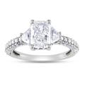 14k Gold 2 1/3ct TDW Certified Radiant Diamond Ring (H, VS2)