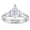 14k White Gold 1 1/2ct TDW Certified Marquise-cut Diamond Ring (F, SI2)