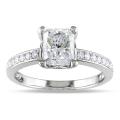 18k White Gold 1 4/5ct TDW Certified Radiant-cut Diamond Ring (J, SI2)