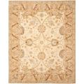 Hand-made Ancestry Silver/ Light Brown Wool Rug (6' x 9')