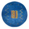 Hand-knotted Gabeh Mountains Blue Wool Rug (5' Round)