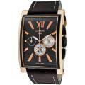 Cerruti I88I Men's 'Genova' Black Leather Watch