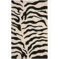 Handmade Soho Zebra Beige/ Black N. Z. Wool Rug (3'6 x 5'6')