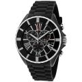 Cerruti I88I Men's 'Milano II' Black Rubber Watch