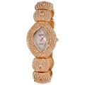 Burgi Women's Oval Crystal Quartz Bracelet Watch