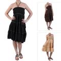 Journee Collection Women's Smocked Knee Length Crinkle Dress