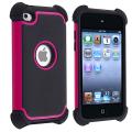 Black/ Pink Hybrid Armor Case for Apple iPod touch 4th Generation