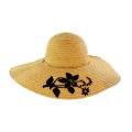 Faddism Women's Tan Flower Straw Sun Hat