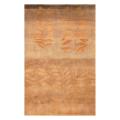 Indo Hand-knotted Tibetan Light Blue/ Brown Wool Rug (3'7 x 5'6)